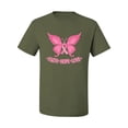 thumbnail image 2 of Wild Bobby, Butterfly Pink Ribbon Faith Hope Love, Breast Cancer Awareness, Men Graphic Tee, Military Green, Small, 2 of 5