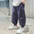 thumbnail image 6 of NAFUU Boys' Relaxed Fit Pants Boys Sports Pants Elastic Waist Casual Trousers Comfortable Lightweight Breathable Outdoor Athletic Trousers School Wear Fashionable Pants 13-14 Years, 6 of 7