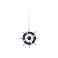 thumbnail image 2 of Handcrafted Nautical Decor Rustic Dark Blue and White Decorative Ship Wheel Christmas Tree Ornament 6" - C, 2 of 2