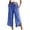Blue, variant on Effortless Everyday ’s Casual Pants With Stretch Waist Pocketed Side Buttons Straight Leg Fit Dress Pants for Women Business Casual Tall