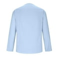 thumbnail image 4 of Dagegui Linen Shirts for Men Casual Crewneck Long Sleeve Top Palm Tree Graphic Tee Lightweight Beach Vacation T Shirt Light Blue M, 4 of 5