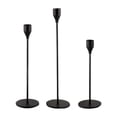 thumbnail image 2 of Candlestick Holder Matte Romantic Decorative Metal Tapered Candle Stand for Wedding Party Dinner Black 3pcs, 2 of 8