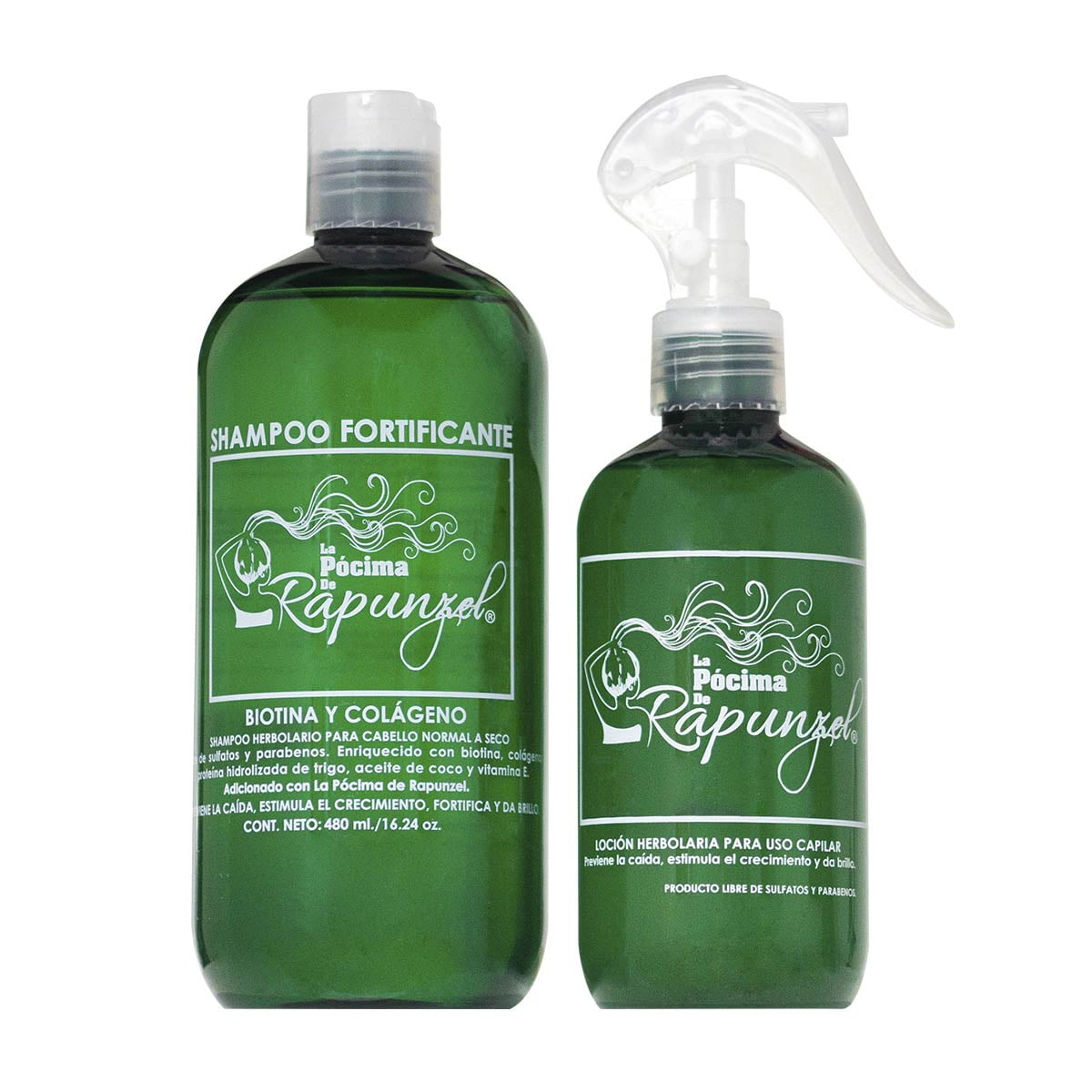 Kit de Shampoo Fortificante La pócima de Rapunzel 480ml y Spray 250ml