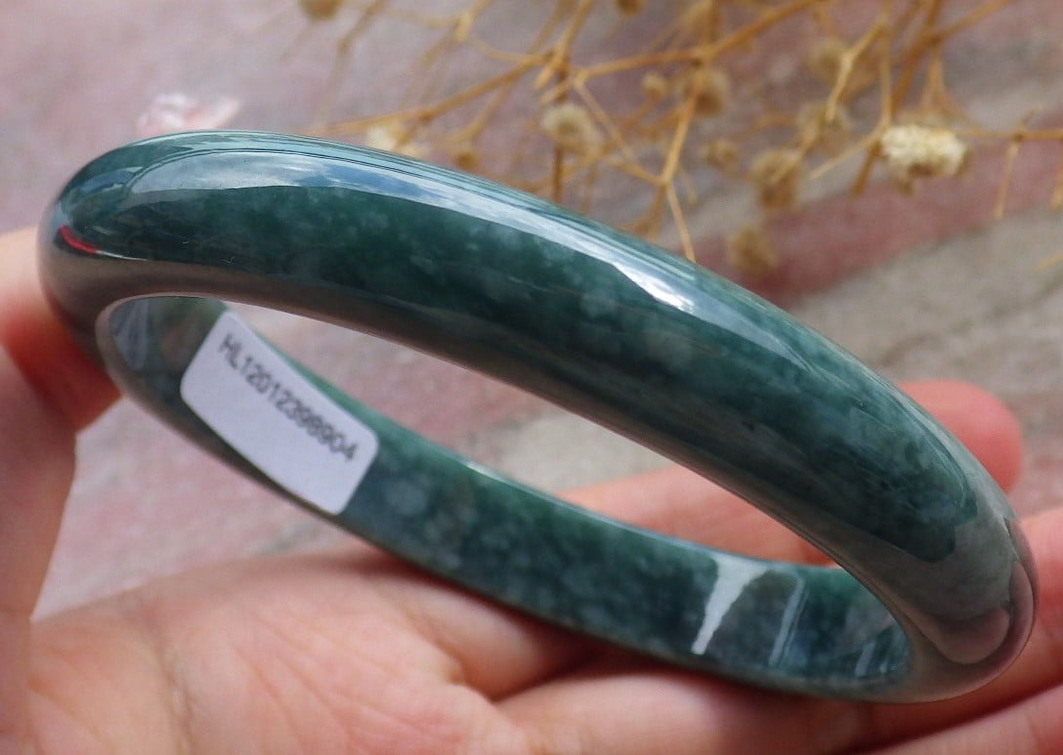 Green Natural A JADE Jadeite Circle Bangle Bracelet 58 mm 682531 TN