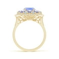 thumbnail image 2 of ANGARA Natural Cushion 2.45 ct Tanzanite Cocktail Ring in 14K Yellow Gold for Women (Size-9x7mm) | December Birthstone, Anniversary, Jewelry Gift for Women | Natural Tanzanite Ring, 2 of 9