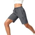 thumbnail image 4 of Women's Lightweight Hiking Cargo Shorts Quick Dry Athletic Shorts Camping Travel Golf Zipper Pockets Water Resistant Dark Gray XL, 4 of 6