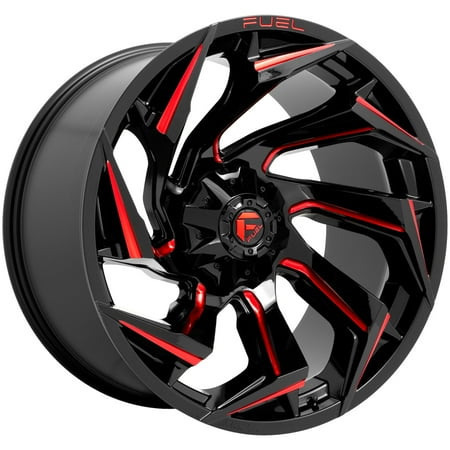 Fuel D755 Reaction 20x9 5x5.5"/5x150 +1mm Black/Red Wheel Rim 20" Inch