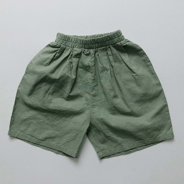 Shorts pour Garçons, Vert Armée, Jambe Droite, Coupe Régulière, Jogger, Vêtements d'Été pour Bébé Garçon, Essentiels pour Bébé Garçon 6-7 Ans