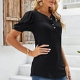 thumbnail image 2 of Camiseta Diaria,Camisa De Manga Abullonada, Top Informal con Cuello Redondo, Camisa Diaria, Rendimiento Finamente Afinado, 2 of 6