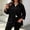 Black, variant on Women's Lapel Corduroy Button Down Shacket, Roll Tab Long Sleeve Dual Chest Pocket Loose Fit Solid Overshirt Jacket for Fall Winter Daily