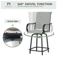 thumbnail image 4 of ELPOSUN Patio Swivel Bar Stools Chair of 4, Outdoor Bar Height Set, All Weather High Back and Armrest Rocking Stools & Bar Chairs for Backyard, Lawn Garden, Balcony and Pool, Grey White, 4 of 6