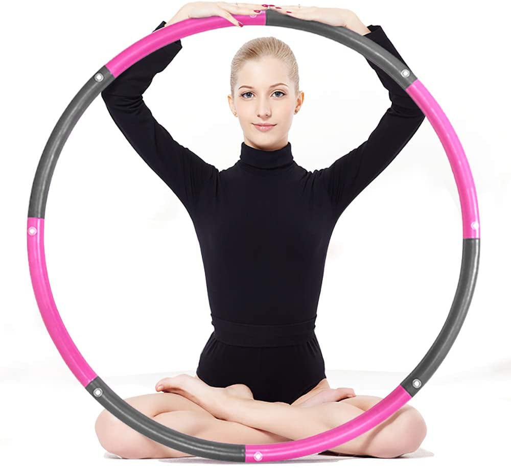 Exercise Hoop for Adults Exercise Removable Multiple Assembly Design Professional Fitness Hula Hoop Brings Perfect Figure Weighted Hula Hoops for Adults Weighted Exercise Hoop Green-gray