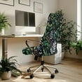 thumbnail image 3 of FKELYI Retro Green Leaf Print Office Chair Cover for Home Anti-Dust Computer Chair Covers Removable Rotating Chair Slipcover for Swivel Boss Chair Office Decoration, Small, 3 of 6