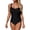 Black, variant on Women's Tummy Control Swimsuit One Piece Slimming Ruched Push up Bathing Suit Vintage Padded Retro V Neck Swimwear Hot Pink