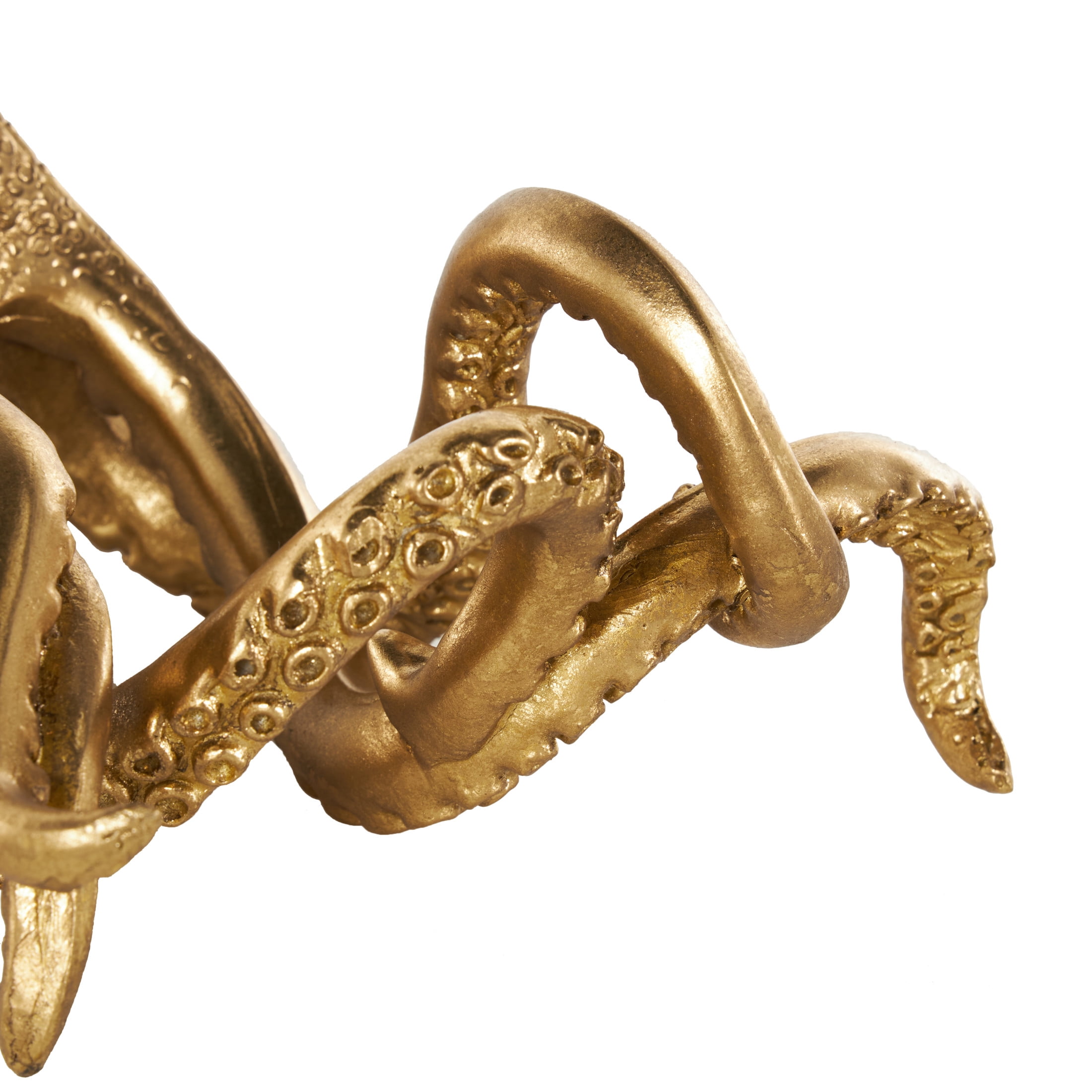 DecMode 10" x 7" Gold Resin Single Bottle Octopus Wine Holder, 1-Piece