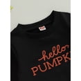 thumbnail image 6 of Lamuusaa Toddler Girls Halloween Outfits Letter Print Long Sleeve Sweatshirt and Elastic Flare Pants Set Fall Clothes, 6 of 9