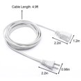 thumbnail image 2 of Cable de alimentación Yeatel, 1,5 m, 2 clavijas, 10 A, 125 V, paquete de 2, blanco, 2 of 7