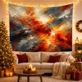thumbnail image 3 of Fiery Red and Orange Textures on a Scraped Cracked Surface, Dramatic Abstract for Modern Art Lovers, Bold Textured Wall Decor, Housewarming Gift, Tapestry Wall Hanging for Living Room and Bedroom, 3 of 7
