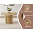 thumbnail image 2 of 47.2-Inch Round Wooden-Style Dining Table with Roman Column Base and Double-Layer Storage Shelf - Classic Wood Grain Finish for Elegant Dining Room Decor, 2 of 9
