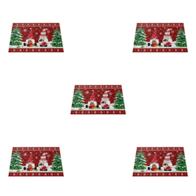 Maytalsory Soft And Comfortable Christmas Doormats Water Absorption For Easy To Clean Christmas present 5Set