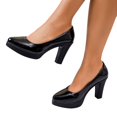 thumbnail image 5 of Win s Way Women's Chunky Heel Solid Low Top Slip On Dress Shoes Comfort Work Evening, 5 of 9
