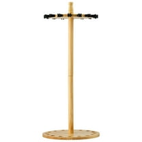 16 Pole Fishing Rod Round Floor Stand - Wooden Garage Rack for Fishing Rod Storage