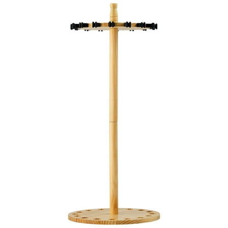 16 Pole Fishing Rod Round Floor Stand - Wooden Garage Rack for Fishing Rod Storage