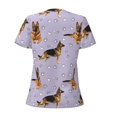 thumbnail image 5 of Wukai German Shepherd Dog Casual V-Neck Graphic Tees for Women: Lightweight and Breathable Summer Tops with Stylish Design-Large, 5 of 8