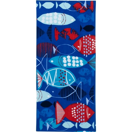 Mainstays Fish Printed Beach Towel 1 Each