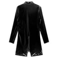 thumbnail image 6 of Haitryli Men's Latex Bodysuit Half Short Body Leotard Long Sleeves Unitard Bodysuit Overall Black XXL, 6 of 7
