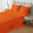 thumbnail image 2 of 1000 Thread Count 4 Piece Quality Sheet Set 15 Inch Deep Pocket 100% Egyptian Cotton Color Orange Stripe Size Queen, 2 of 6