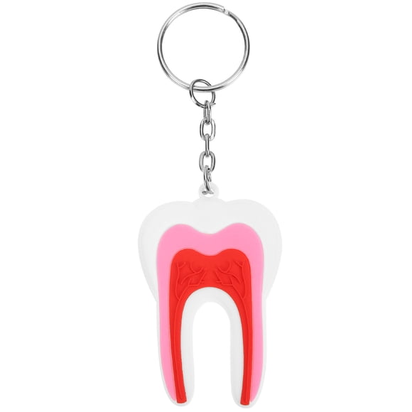 8 Pcs Porte-Clés en Forme de Dent Pendentif de Clé de Dent Créatif Anneau de Sac Pendentif