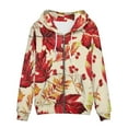 thumbnail image 3 of Suhoaziia Women Hoodies with Zipper Red Maple Leaf Fruit Print Outwear Breathable Kangaroo Pocket Lady Clothes Trendy Go Out Streetwear4XL, 3 of 6