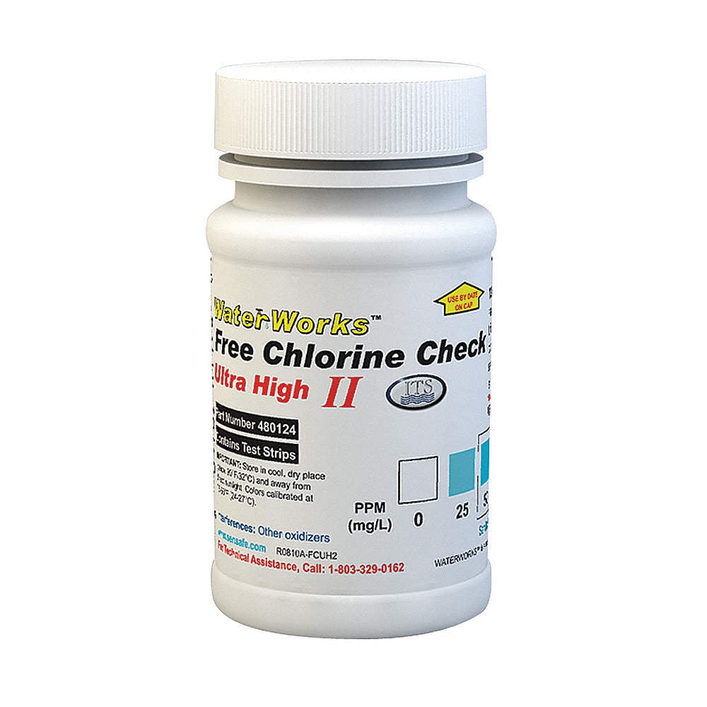 25 ppm WaterWorks Free Chlorine Check 0ppm Easy to Use! 50 Tests per Bottle 