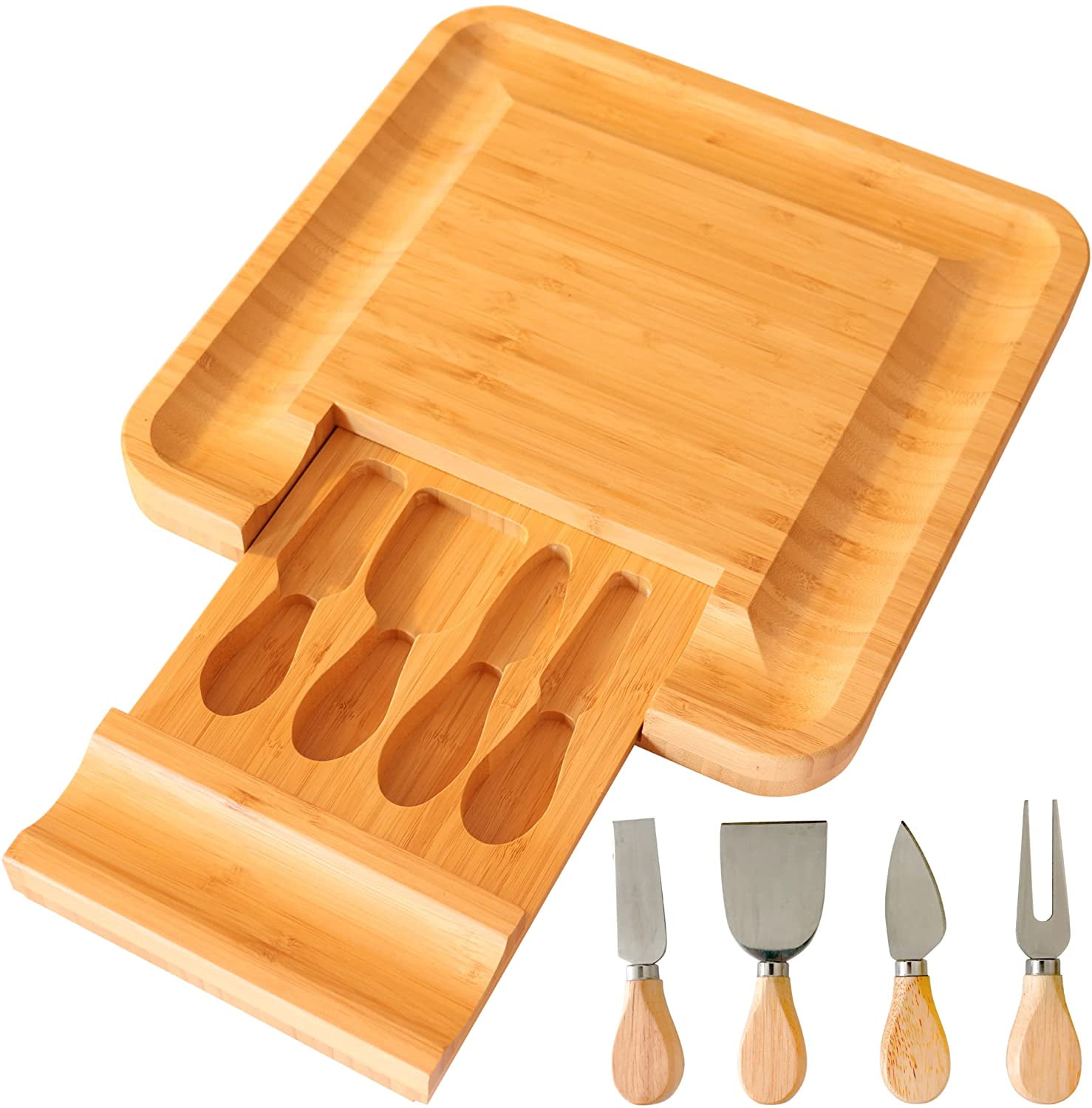 Organic Bamboo Cutting Board with 4 Containers - On Sale - Bed Bath &  Beyond - 37506621