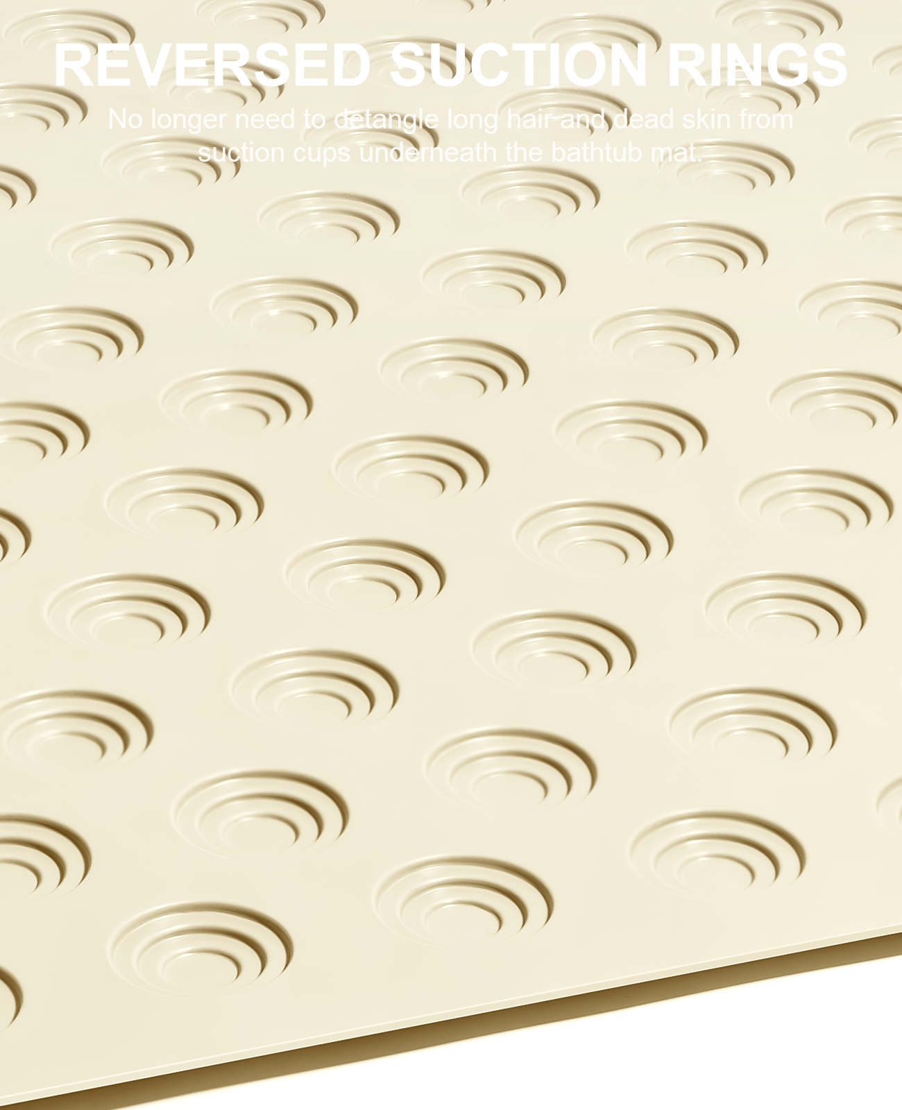 Othway No Suction Cup Bath Mat, 39" x 16", Beige photo 4