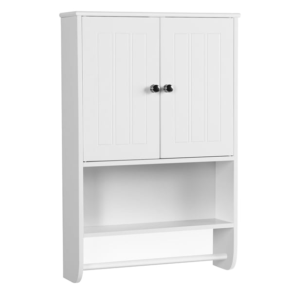 Easyfashion Wooden Wall Cabinet with Adjustable Shelf, White - Walmart.com