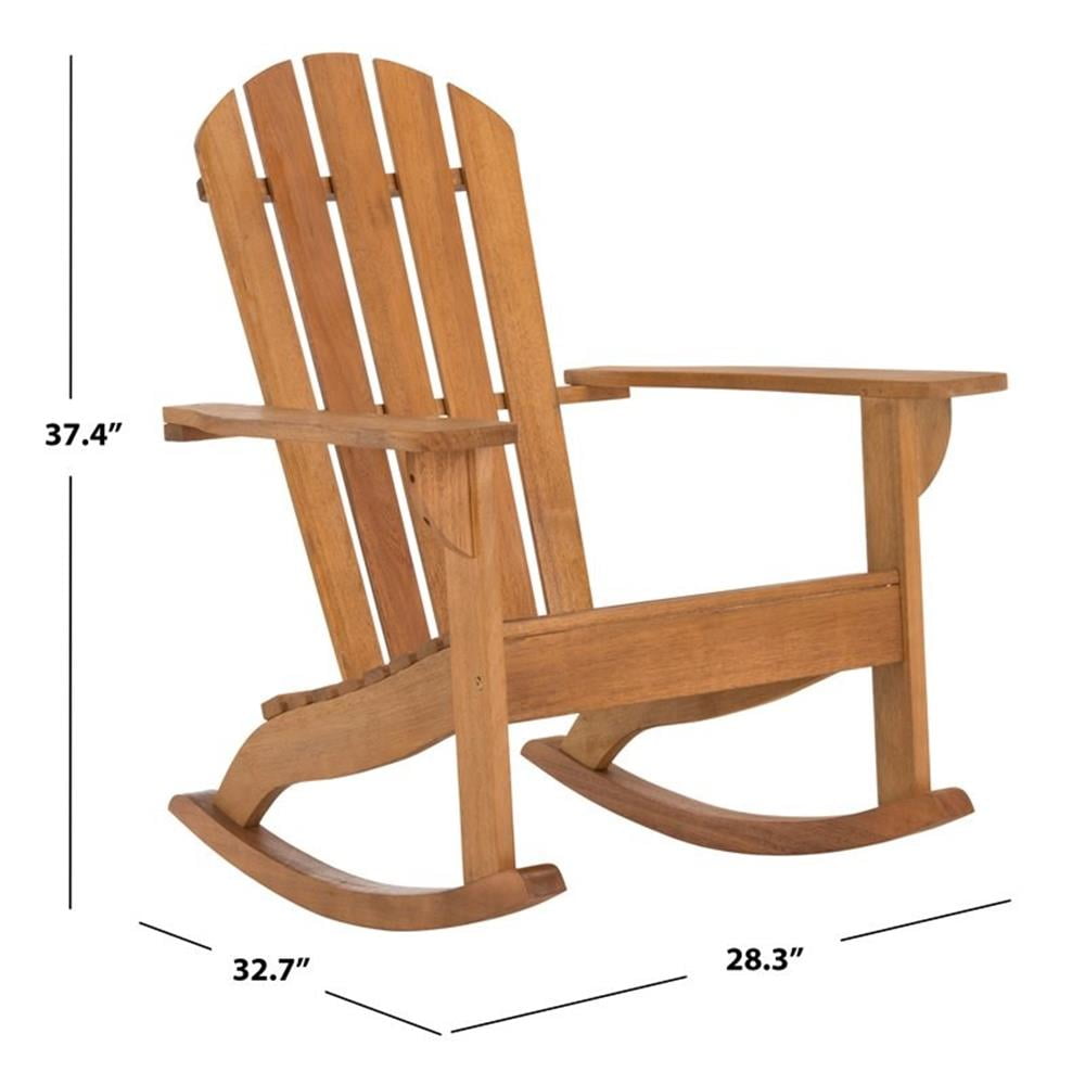 Pemberly Row Eucalyptus Wood Outdoor Adirondack Chair in Teak Natural