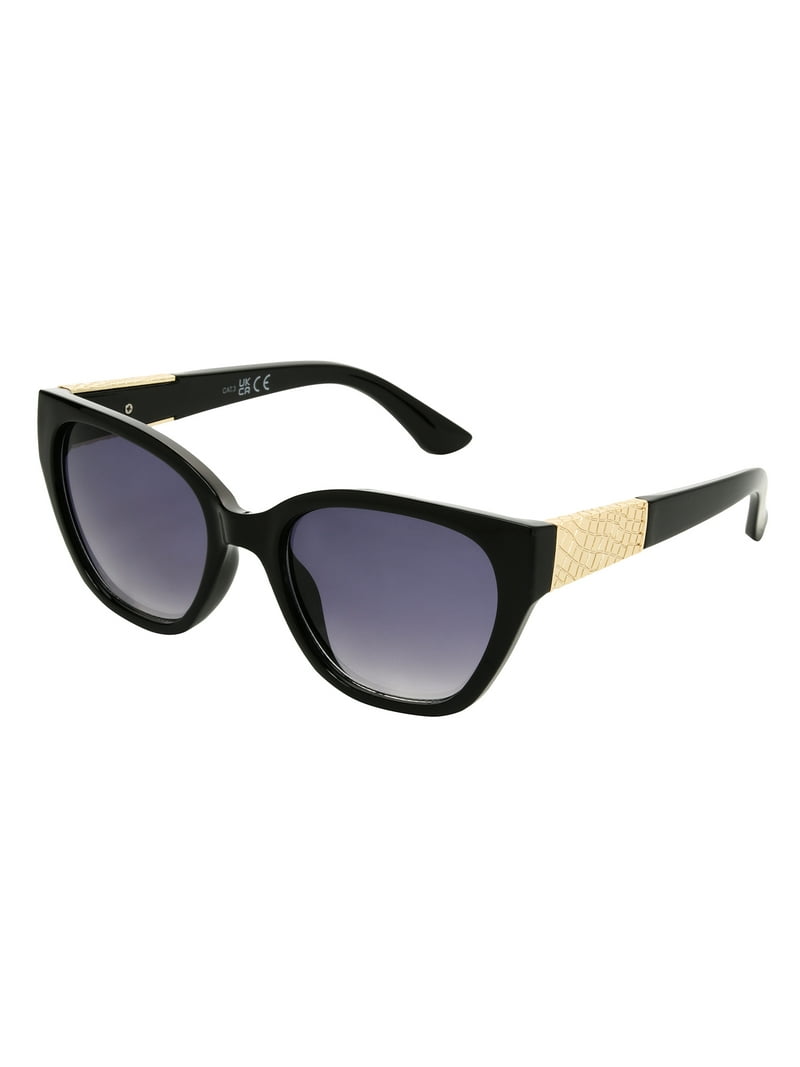 Panama Jack x Foster Grant Black Cat-Eye Women's Polarized