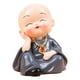 thumbnail image 2 of Miniadorno de maceta para escritorio de oficina | Figura de resina de un pequeño monje Basimu Kung con hojas verdes realistas | Decoración zen para el hogar | Regalo de meditación | Accesorio para p, 2 of 5