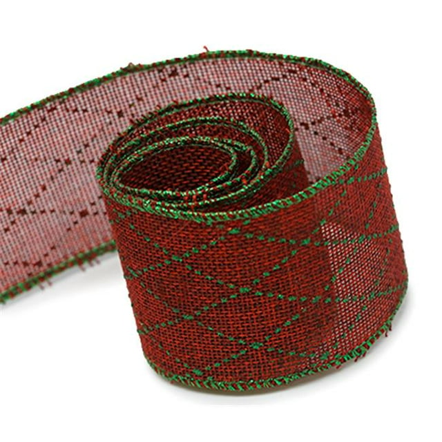 Papillon Ribbon & Bow R096921-64-0260-GGRN Ruban en Toile de Jute 2,5 Po 10 Verges Rouge