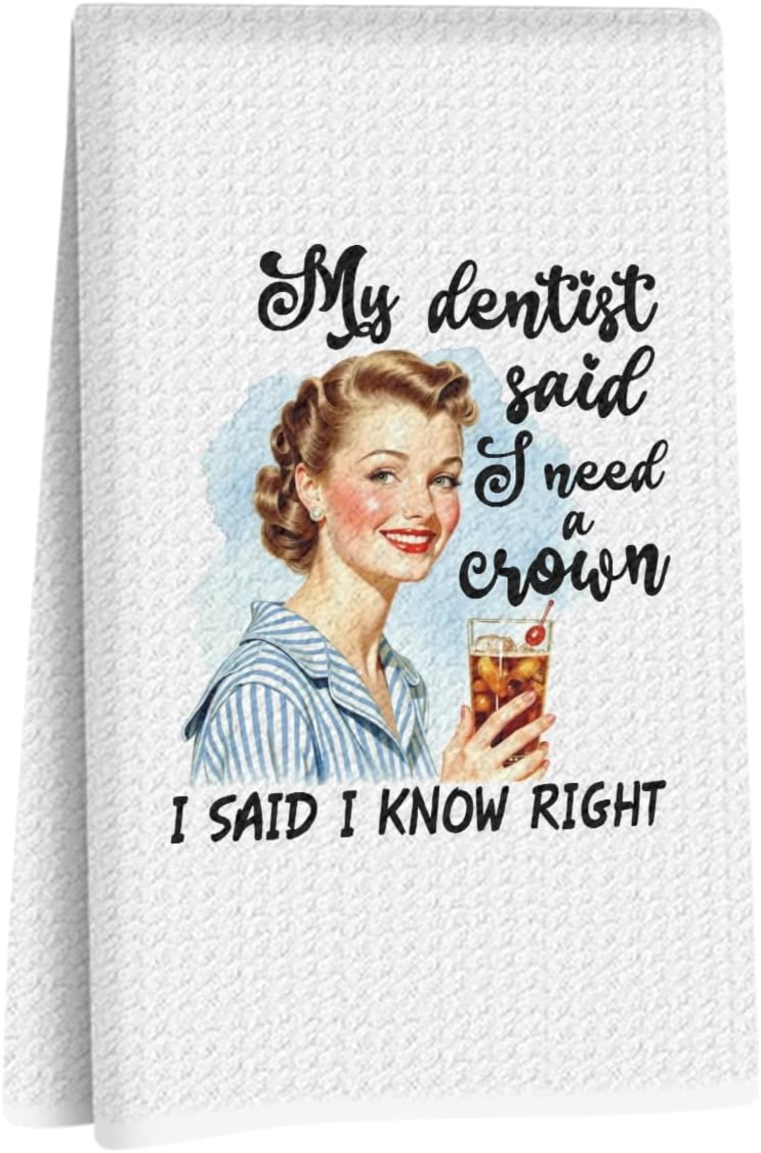 6 Pcs Funny Kitchen Dish Towels With Sassy Sayings - 24x16 Inch Absorbent Microfiber Towels For Hostess Gifts