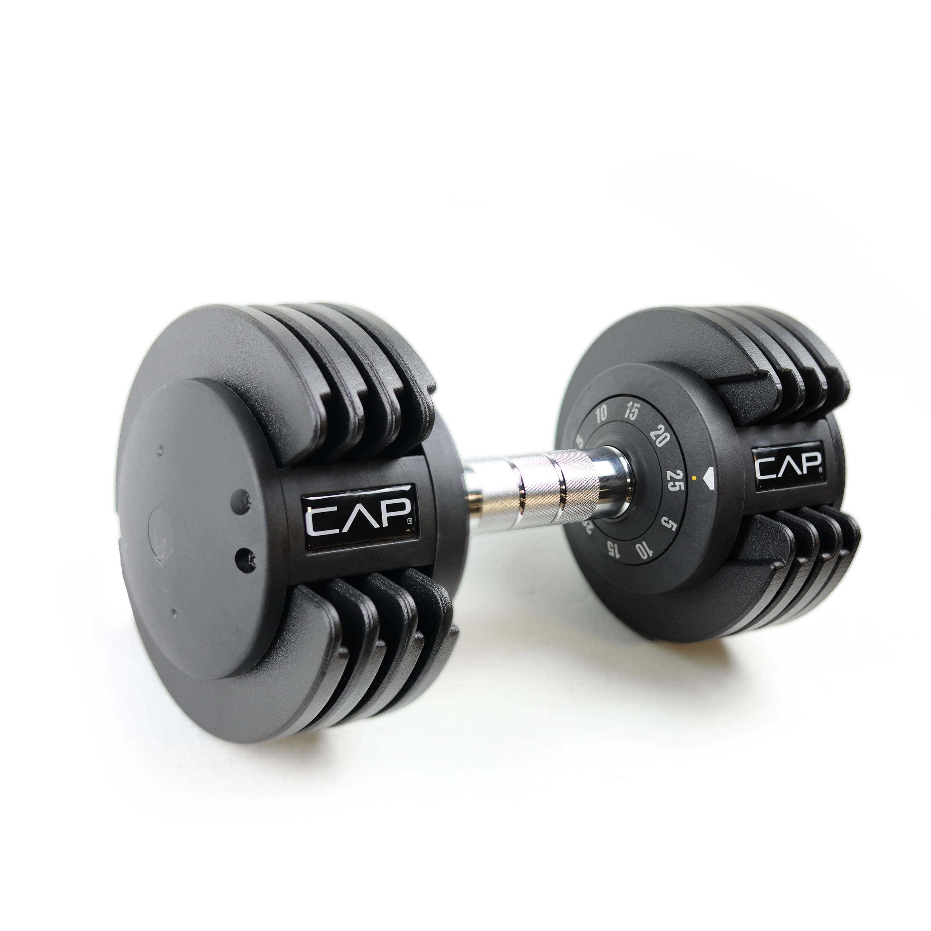 CAP Barbell 25 lb Adjustable Dumbbell Set, Quick Select Adjustability from 5-25 lb, Pair, Black - 25lb,pair