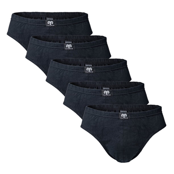 CECEBA Calzoncillos para hombre, paquete de 5 - básicos, algodón, M-3XL, lisos Negro M (Medium)