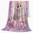thumbnail image 2 of Floral Kitten, Cozy Pet Portrait Pattern, Warm Flannel Blanket for Living Room and Bedroom with Detailed Artwork, Cat Lovers Just Because Gift, Pet Lover Home Decor, 2 of 9