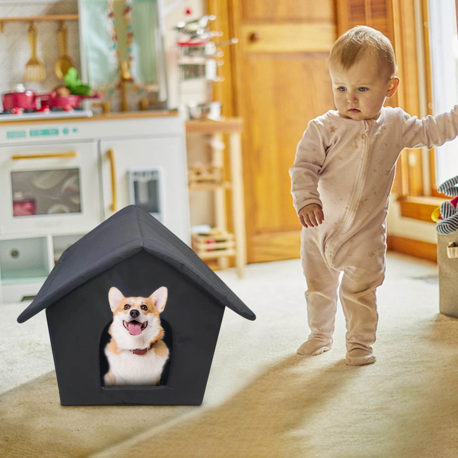 Nebwoak Winter Pet House Waterproof Foldable Warm Pet House for Outdoor Indoor Cat Dog,for Large Pets