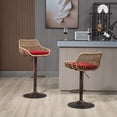 thumbnail image 5 of Red Linen - Adjustable Seat Height & 360° Swivel - Kitchen, Dining Room / Fit Different Sitting Positions and Decor Styles, 5 of 5