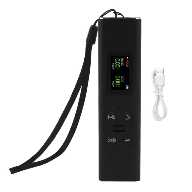 Detector portátil de uso doméstico para mayor seguridad, color negro, monitor de calidad del aire HCHO portátil de alta precisión