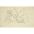 thumbnail image 2 of Henri de Toulouse-Lautrec 18x13 Gold Ornate Wood Frame and Double Matted Museum Art Print Titled - A Monkey Playing on His Back (1880), 2 of 4