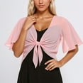 thumbnail image 2 of Ediodpoh Elegant Open Front Chiffon Cover up Lightweight Beach Kimono Lace up Long Sleeve Boho Blouse Tunic Sweater Jackets for Women RD2 S, 2 of 4